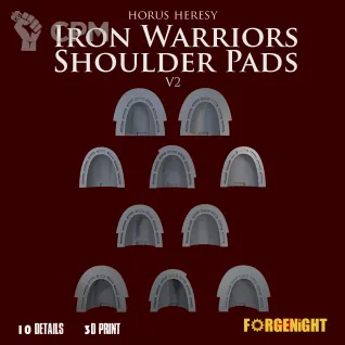 Описание картинки Iron Warriors Horus Heresy Shoulder Pads V2 от ForgeNight по цене 400руб | Свободный Рынок Миниатюр - СРМ