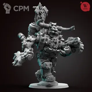 Описание картинки Орк Warhammer 40.000 Iron Boss от Артель W по цене 2 100руб | Свободный Рынок Миниатюр - СРМ