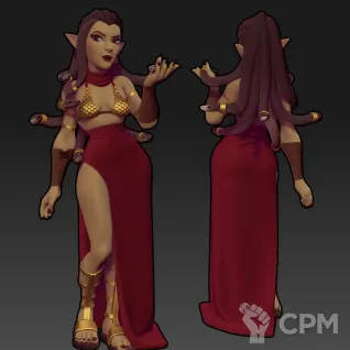 Описание картинки Iset the Medusa ( Female Medusa / Gorgon / Lamia / Yuan-ti ) от PocketSized Prints по цене 250руб | Свободный Рынок Миниатюр - СРМ