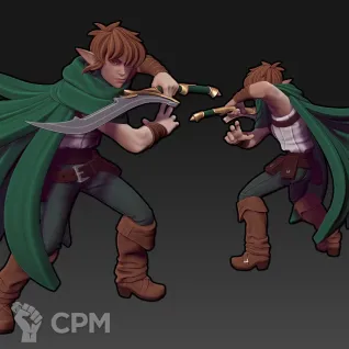 Описание картинки Ithil the Ranger ( Male Elf Ranger with Sword / Fighter / Hunter / Warrior ) от PocketSized Prints по цене 250руб | Свободный Рынок Миниатюр - СРМ