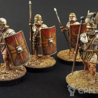 Описание картинки Early Imperial Roman Legionaries Advancing от Base 28 по цене 3 375руб | Свободный Рынок Миниатюр - СРМ