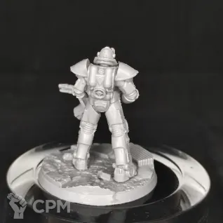 Описание картинки Т-51 с Огнемётом от Dwarf Pirate Foundry по цене 300руб | Свободный Рынок Миниатюр - СРМ