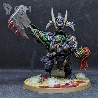 Описание картинки Orruk Megaboss - Bazdrogg Nekk-choppa с 60мм базой от Dreamcatcher Studio по цене 650руб | Свободный Рынок Миниатюр - СРМ