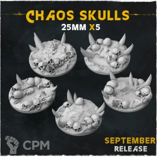 Описание картинки База Chaos Skulls 25mm от Helnex workshop  по цене 30руб | Свободный Рынок Миниатюр - СРМ