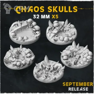 Описание картинки База Chaos Skulls 32mm от Helnex workshop  по цене 60руб | Свободный Рынок Миниатюр - СРМ