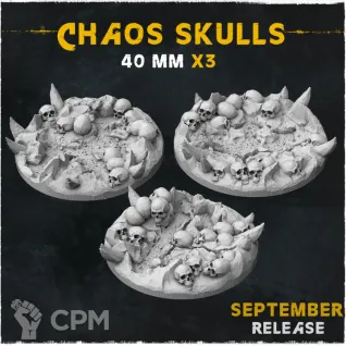Описание картинки База Chaos Skulls 40mm от Helnex workshop  по цене 80руб | Свободный Рынок Миниатюр - СРМ