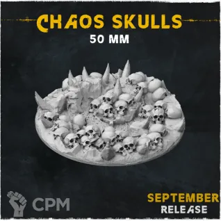 Описание картинки База Chaos Skulls 50mm от Helnex workshop  по цене 200руб | Свободный Рынок Миниатюр - СРМ