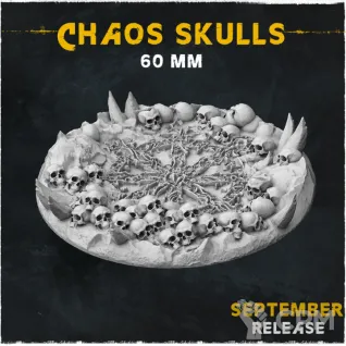Описание картинки База Chaos Skulls 60mm от Helnex workshop  по цене 300руб | Свободный Рынок Миниатюр - СРМ