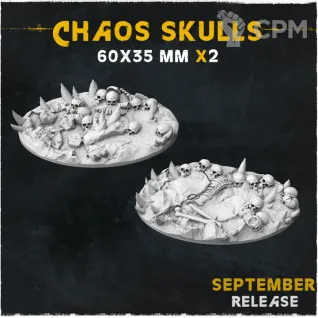 Описание картинки База Chaos Skulls 60x35mm от Helnex workshop  по цене 140руб | Свободный Рынок Миниатюр - СРМ