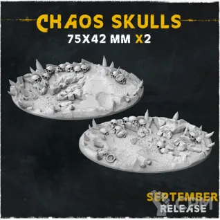 Описание картинки База Chaos Skulls 75x42mm от Helnex workshop  по цене 250руб | Свободный Рынок Миниатюр - СРМ