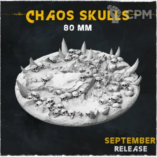 Описание картинки База Chaos Skulls 80mm от Helnex workshop  по цене 400руб | Свободный Рынок Миниатюр - СРМ