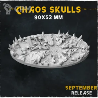 Описание картинки База Chaos Skulls 90x52mm от Helnex workshop  по цене 380руб | Свободный Рынок Миниатюр - СРМ