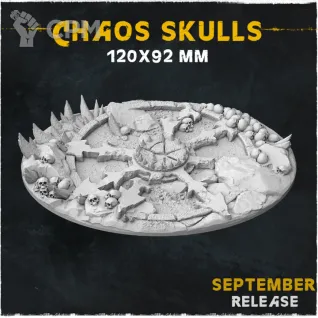 Описание картинки База Chaos Skulls 120x92mm от Helnex workshop  по цене 600руб | Свободный Рынок Миниатюр - СРМ