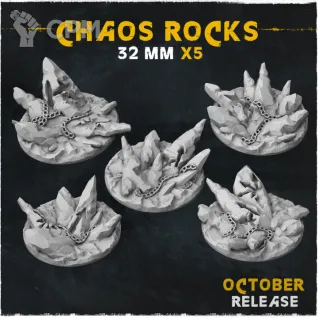 Описание картинки База Chaos Rocks 32mm от Helnex workshop  по цене 60руб | Свободный Рынок Миниатюр - СРМ