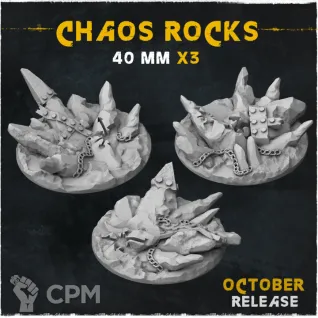 Описание картинки База Chaos Rocks 40mm от Helnex workshop  по цене 80руб | Свободный Рынок Миниатюр - СРМ