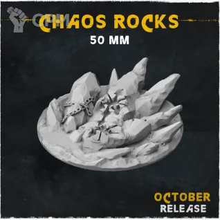 Описание картинки База Chaos Rocks 50mm от Helnex workshop  по цене 200руб | Свободный Рынок Миниатюр - СРМ
