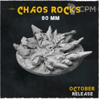 Описание картинки База Chaos Rocks 80mm от Helnex workshop  по цене 400руб | Свободный Рынок Миниатюр - СРМ