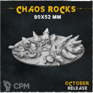 Описание картинки База Chaos Rocks 90x52mm от Helnex workshop  по цене 380руб | Свободный Рынок Миниатюр - СРМ