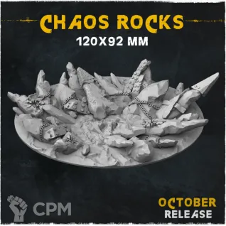 Описание картинки База Chaos Rocks 120x92mm от Helnex workshop  по цене 600руб | Свободный Рынок Миниатюр - СРМ