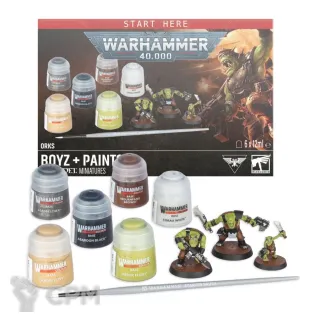 Описание картинки Orks: Boyz + Paints от MiniaturesFAN по цене 3 800руб | Свободный Рынок Миниатюр - СРМ