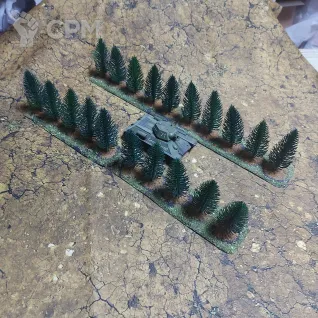 Описание картинки Еловая аллея/лесопосадка, 4 сегмента 20*5см, ельник съёмный на магнитах ещё готовый терейн от V130177@mail.ru по цене 1 250руб | Свободный Рынок Миниатюр - СРМ