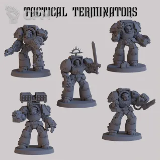 Описание картинки Adeptus Astartes: Tactical Terminator Squad / Отряд Тактических Терминаторов / Warhammer 4 от Лавка Приключенца по цене 849руб | Свободный Рынок Миниатюр - СРМ