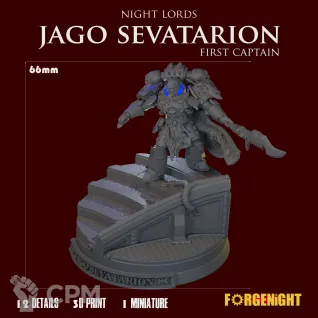 Описание картинки Jago "Sevatar" Sevatarion - First Captain of the Night Lords Diorama от ForgeNight по цене 750руб | Свободный Рынок Миниатюр - СРМ