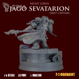 Описание картинки Jago "Sevatar" Sevatarion - First Captain of the Night Lords Diorama от ForgeNight по цене 750руб | Свободный Рынок Миниатюр - СРМ