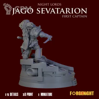 Описание картинки Jago "Sevatar" Sevatarion - First Captain of the Night Lords Diorama от ForgeNight по цене 750руб | Свободный Рынок Миниатюр - СРМ