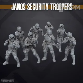 Описание картинки JAnos security troopers от Manufactorum76 по цене 1 280руб | Свободный Рынок Миниатюр - СРМ
