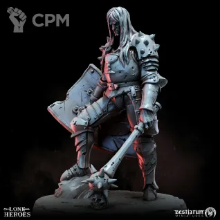 Описание картинки Павший паладин от 3D Wargaming по цене 225руб | Свободный Рынок Миниатюр - СРМ