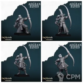Описание картинки Aegean Elves Archers от 3DPrintClub по цене 95руб | Свободный Рынок Миниатюр - СРМ