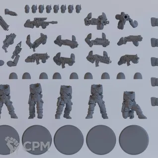 Описание картинки Набор миниатюр Warhammer 40000 Adeptus Astartes: Scout Squad / Космодесант: Отряд Скаутов от Лавка Приключенца по цене 499руб | Свободный Рынок Миниатюр - СРМ