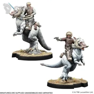 Описание картинки Star Wars: Legion - Han Solo &amp; Luke Skywalker on Tauntaun от StarkLogistics по цене 6 300руб | Свободный Рынок Миниатюр - СРМ