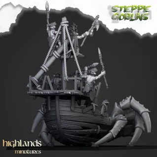 Описание картинки Mounted Coast Goblins on Giant Crab от 3DPrintClub по цене 3 500руб | Свободный Рынок Миниатюр - СРМ