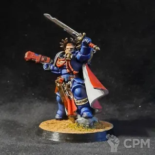 Описание картинки Space Marines Ultramarine Primaris Captain с мечом и плазмой 3D от Superguns по цене 750руб | Свободный Рынок Миниатюр - СРМ