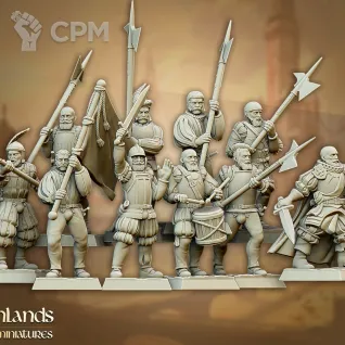 Описание картинки State Troops / Halberdiers / Spearmen / Swordsmen - 10 Штук от MrMetalHorror по цене 1 600руб | Свободный Рынок Миниатюр - СРМ