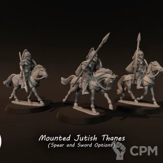 Описание картинки Mounted Jutish Thanes (spears) от Recruiter по цене 750руб | Свободный Рынок Миниатюр - СРМ
