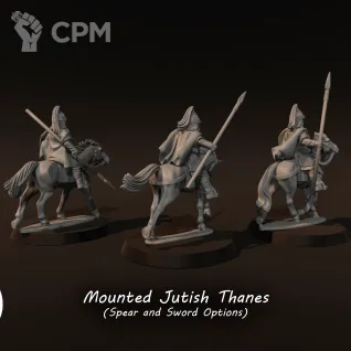 Описание картинки Mounted Jutish Thanes (spears) от Recruiter по цене 750руб | Свободный Рынок Миниатюр - СРМ