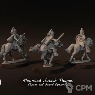 Описание картинки Mounted Jutish Thanes (swords) от Recruiter по цене 750руб | Свободный Рынок Миниатюр - СРМ