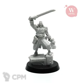 Описание картинки Миниатюра Commissar Sebastian, Bane of the Hordes от Артель W по цене 1 550руб | Свободный Рынок Миниатюр - СРМ