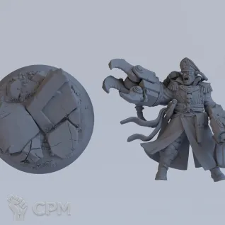 Описание картинки Astra Militarum: Commissar Yarrick / Комиссар Яррик Имперской Гвардии / Warhammer 40000 от Лавка Приключенца по цене 399руб | Свободный Рынок Миниатюр - СРМ