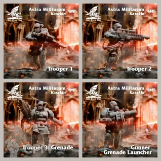 Описание картинки Kasrkin Kill Team от Asterisk Print по цене 1 600руб | Свободный Рынок Миниатюр - СРМ