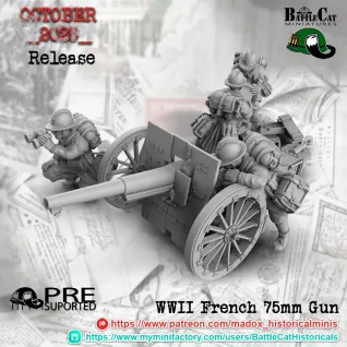 Описание картинки French 75mm Gun от 3DPrintClub по цене 400руб | Свободный Рынок Миниатюр - СРМ