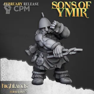 Описание картинки Ancient Dwarf Forge and Great Dwarf Runemaster от 3DPrintClub по цене 2 200руб | Свободный Рынок Миниатюр - СРМ