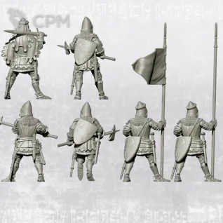 Описание картинки Knights with poleaxe 28мм от Manufactorum76 по цене 750руб | Свободный Рынок Миниатюр - СРМ