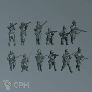 Описание картинки Пехота РККА | USSR Rifle Squad от W1L50n по цене 1 100руб | Свободный Рынок Миниатюр - СРМ