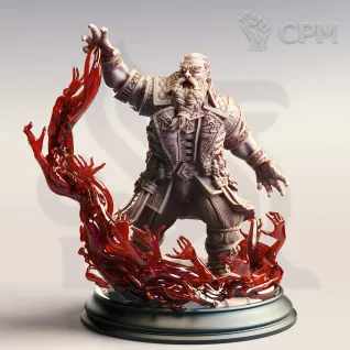 Описание картинки Korgrin Bloodstone - Blood Pact Warlock от PocketSized Prints по цене 300руб | Свободный Рынок Миниатюр - СРМ