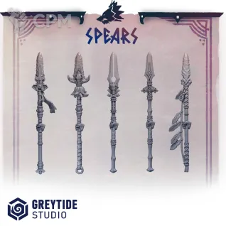 Описание картинки Space Wolves - Spears set от 3Д печать миниатюр по цене 277руб | Свободный Рынок Миниатюр - СРМ