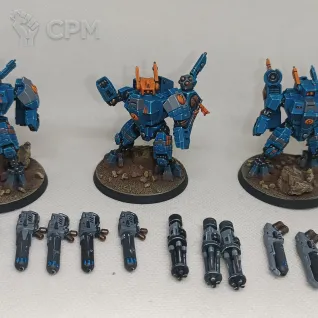 Описание картинки XV8 Crisis Battlesuit Team от Kirill Mezh по цене 14 000руб | Свободный Рынок Миниатюр - СРМ